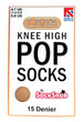 3 Pairs Ladies 15 Denier Nylon Knee High Pop Socks - Nexellus