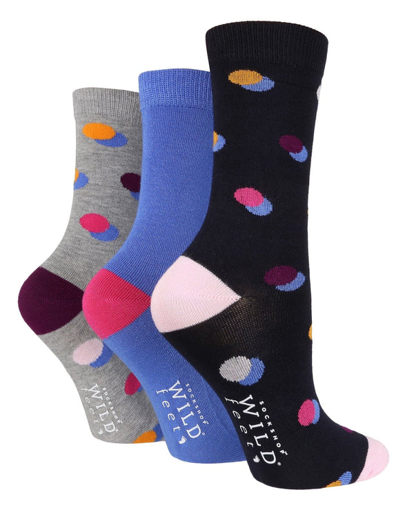 3 Pairs Ladies Bamboo Socks | Patterned - Nexellus