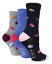 3 Pairs Ladies Bamboo Socks | Patterned - Nexellus