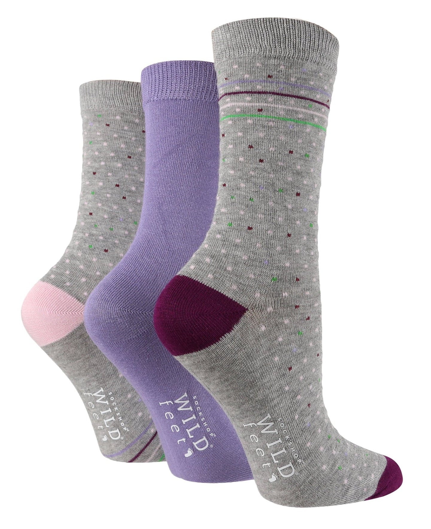 3 Pairs Ladies Bamboo Socks | Patterned - Nexellus