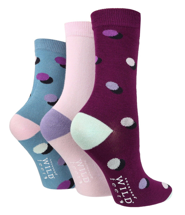 3 Pairs Ladies Bamboo Socks | Patterned - Nexellus