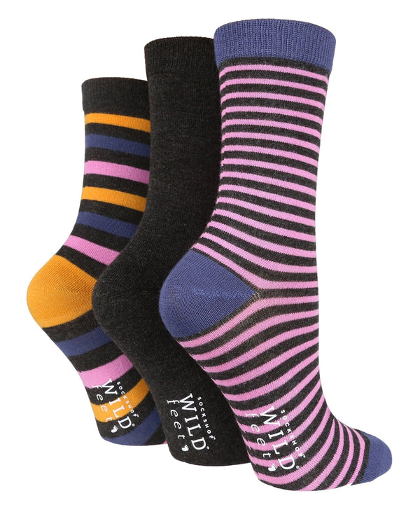 3 Pairs Ladies Bamboo Socks | Patterned - Nexellus