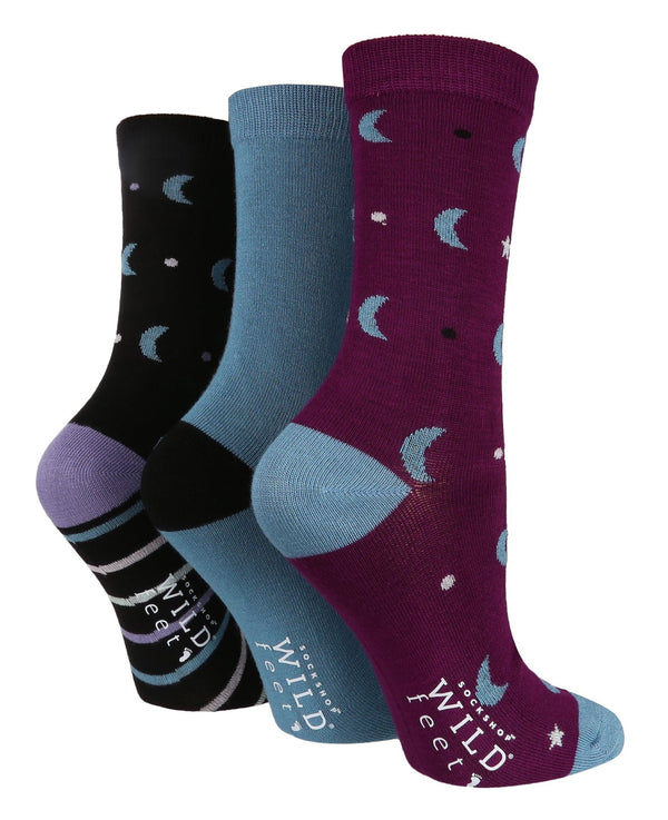 3 Pairs Ladies Bamboo Socks | Patterned - Nexellus