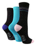 3 Pairs Ladies Bamboo Socks | Patterned - Nexellus