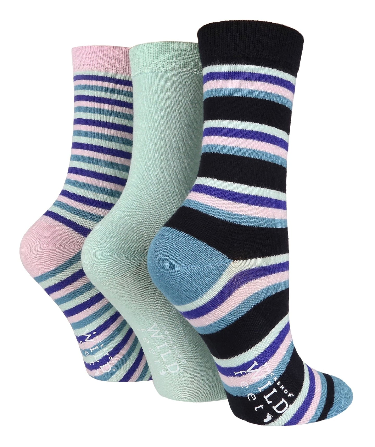 3 Pairs Ladies Bamboo Socks | Patterned - Nexellus