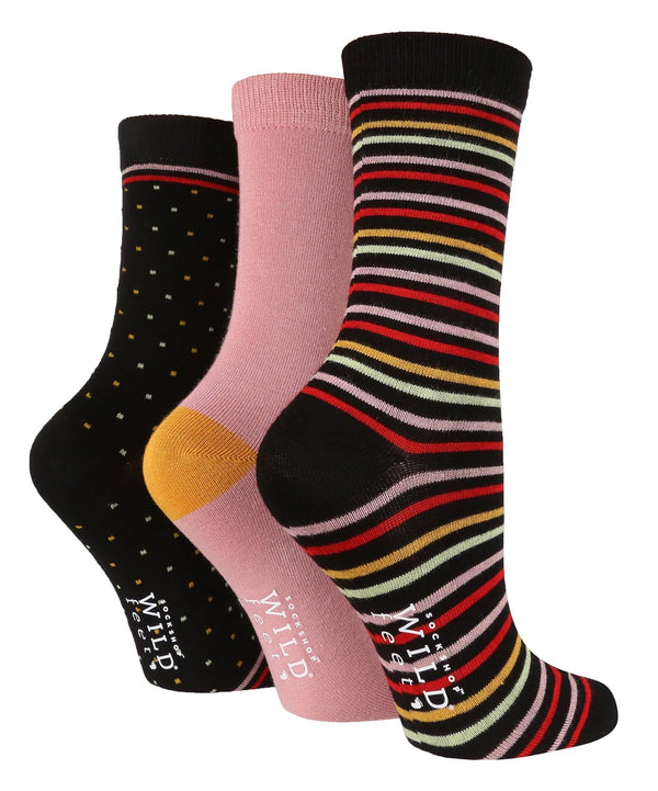 3 Pairs Ladies Bamboo Socks | Patterned - Nexellus