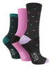 3 Pairs Ladies Bamboo Socks | Patterned - Nexellus