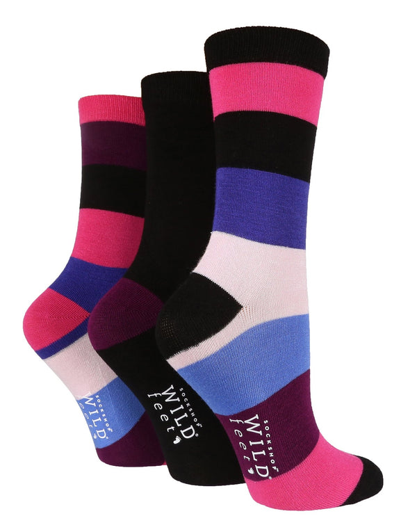 3 Pairs Ladies Bamboo Socks | Patterned - Nexellus