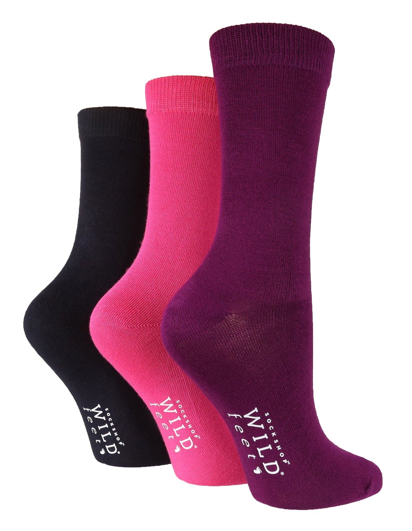 3 Pairs Ladies Bamboo Socks | Plain - Nexellus