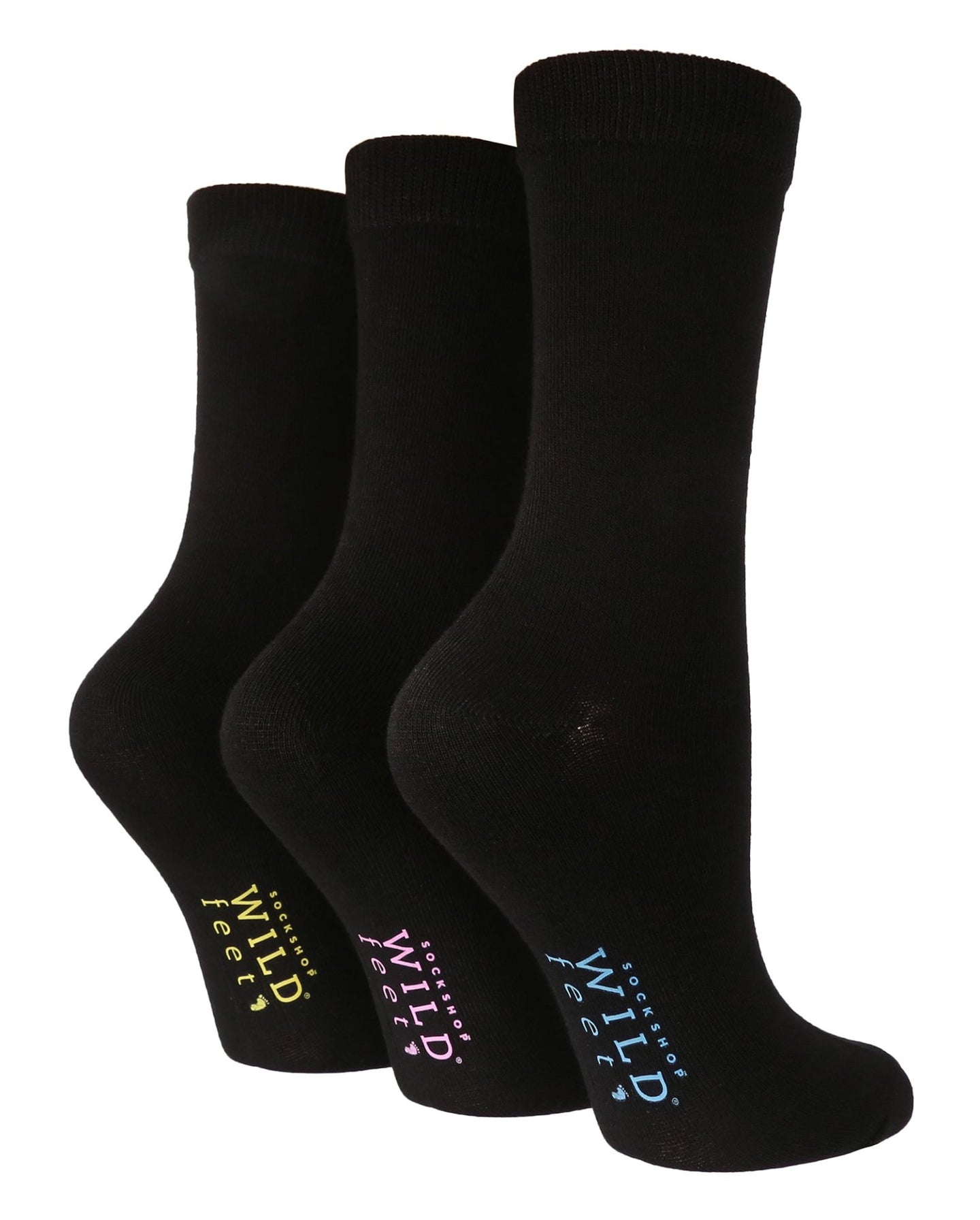 3 Pairs Ladies Bamboo Socks | Plain - Nexellus