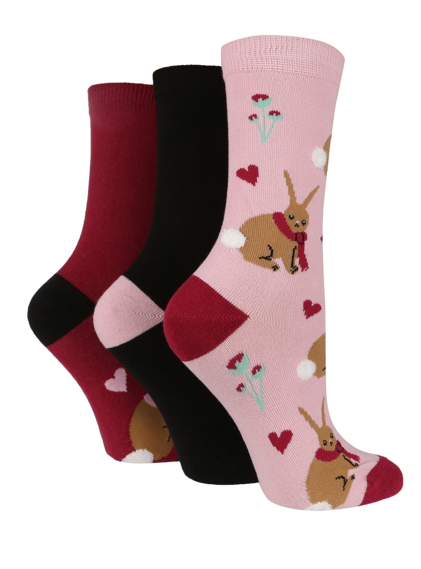 3 Pairs Ladies Cotton Socks | Animals - Nexellus