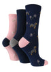 3 Pairs Ladies Cotton Socks | Animals - Nexellus