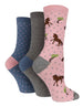 3 Pairs Ladies Cotton Socks | Animals - Nexellus