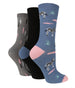 3 Pairs Ladies Cotton Socks | Animals - Nexellus