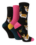 3 Pairs Ladies Cotton Socks | Animals - Nexellus