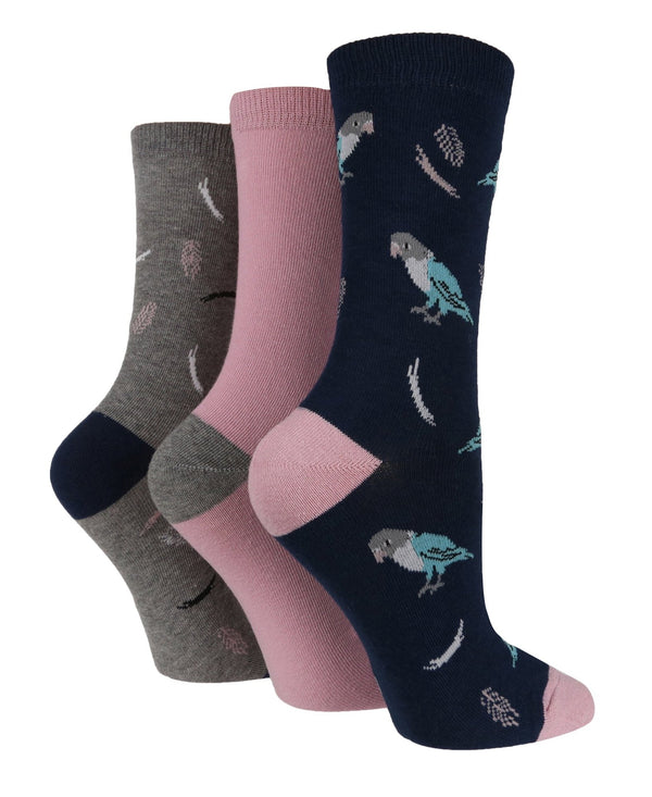 3 Pairs Ladies Cotton Socks | Animals - Nexellus