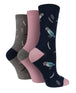 3 Pairs Ladies Cotton Socks | Animals - Nexellus