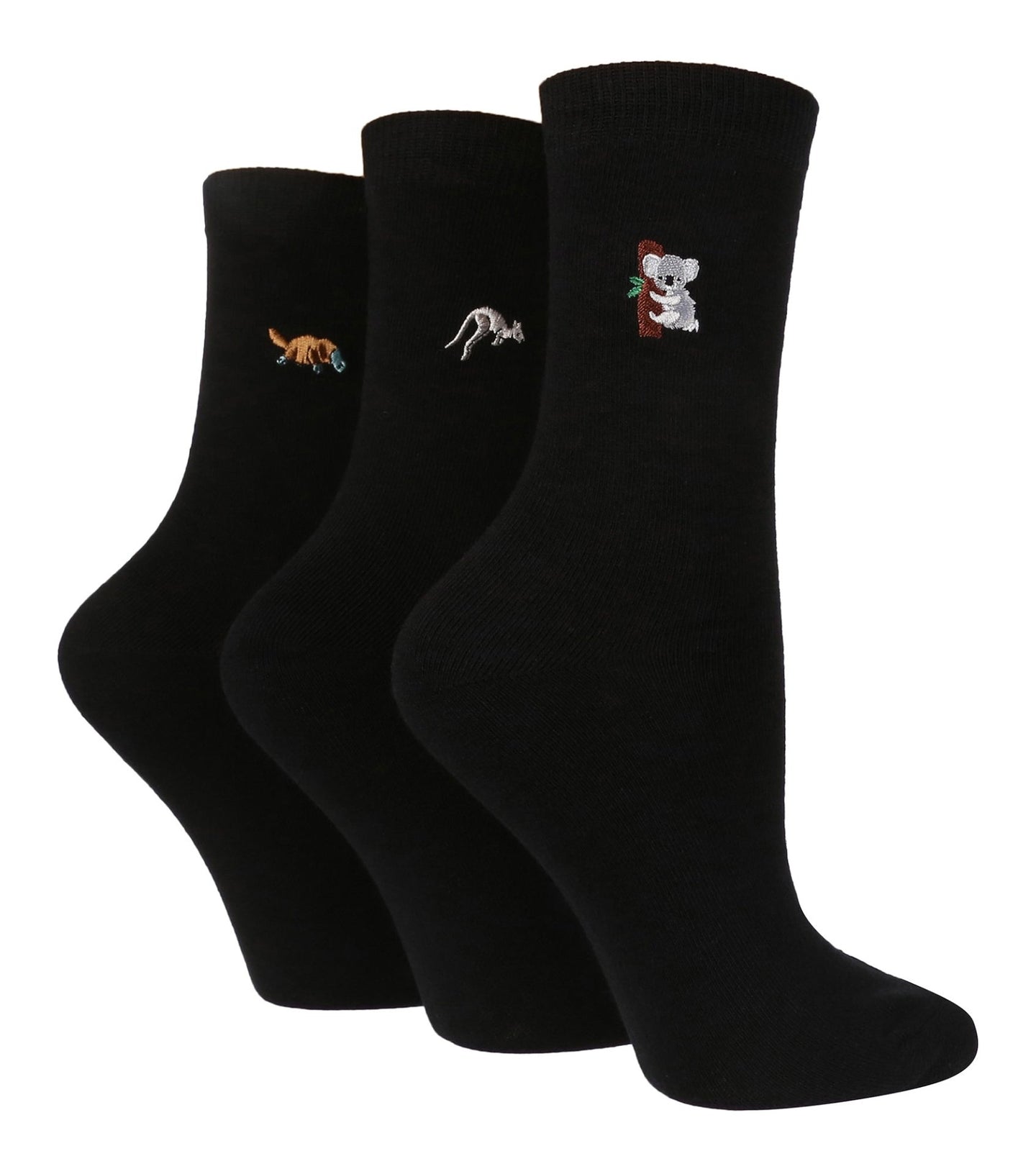 3 Pairs Ladies Cotton Socks | Embroidered - Nexellus