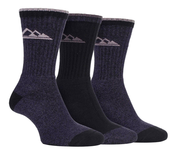 3 Pairs Ladies Lightweight Cotton Hiking Socks - Nexellus