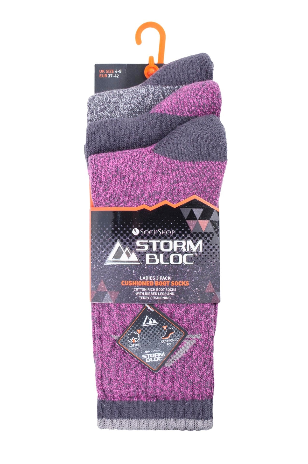 3 Pairs Ladies Lightweight Cotton Hiking Socks - Nexellus