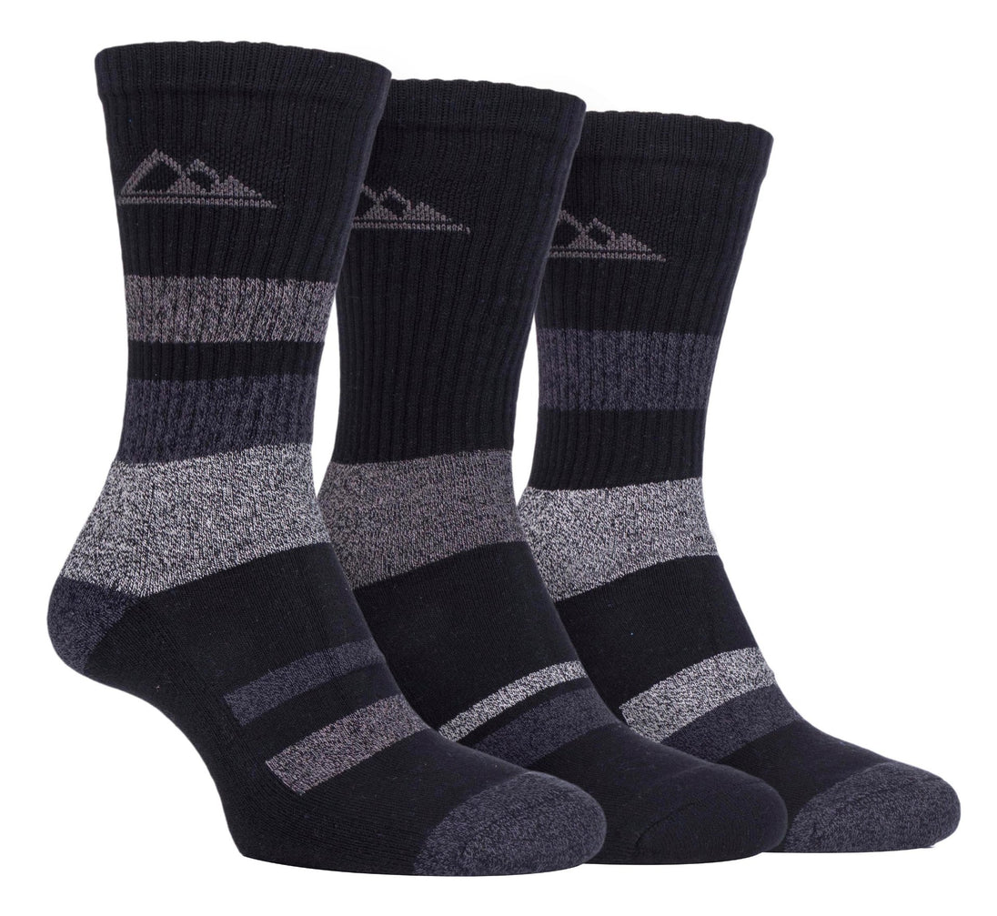 3 Pairs Ladies Padded Sole Cotton Hiking Socks - Nexellus