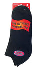 3 Pairs Ladies Thermal Trainer Socks (4 - 7 UK / TTS Black) - Nexellus