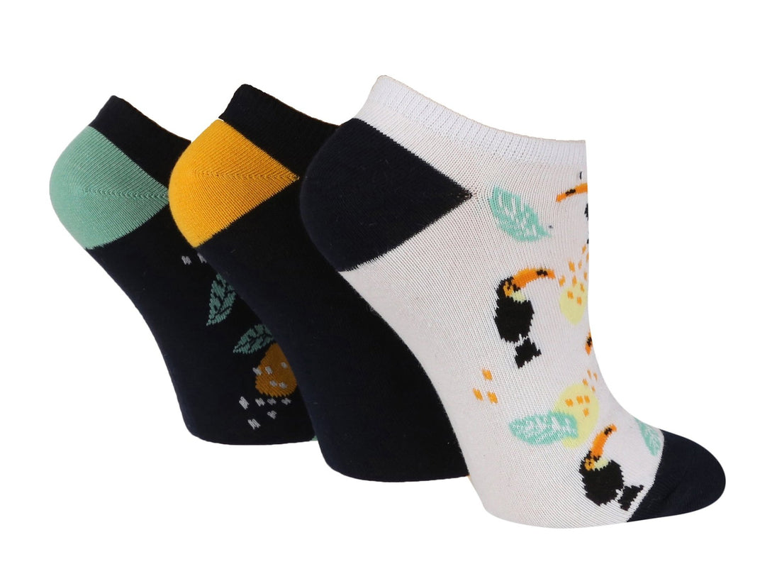 3 Pairs Ladies Trainer Socks | Animals - Nexellus