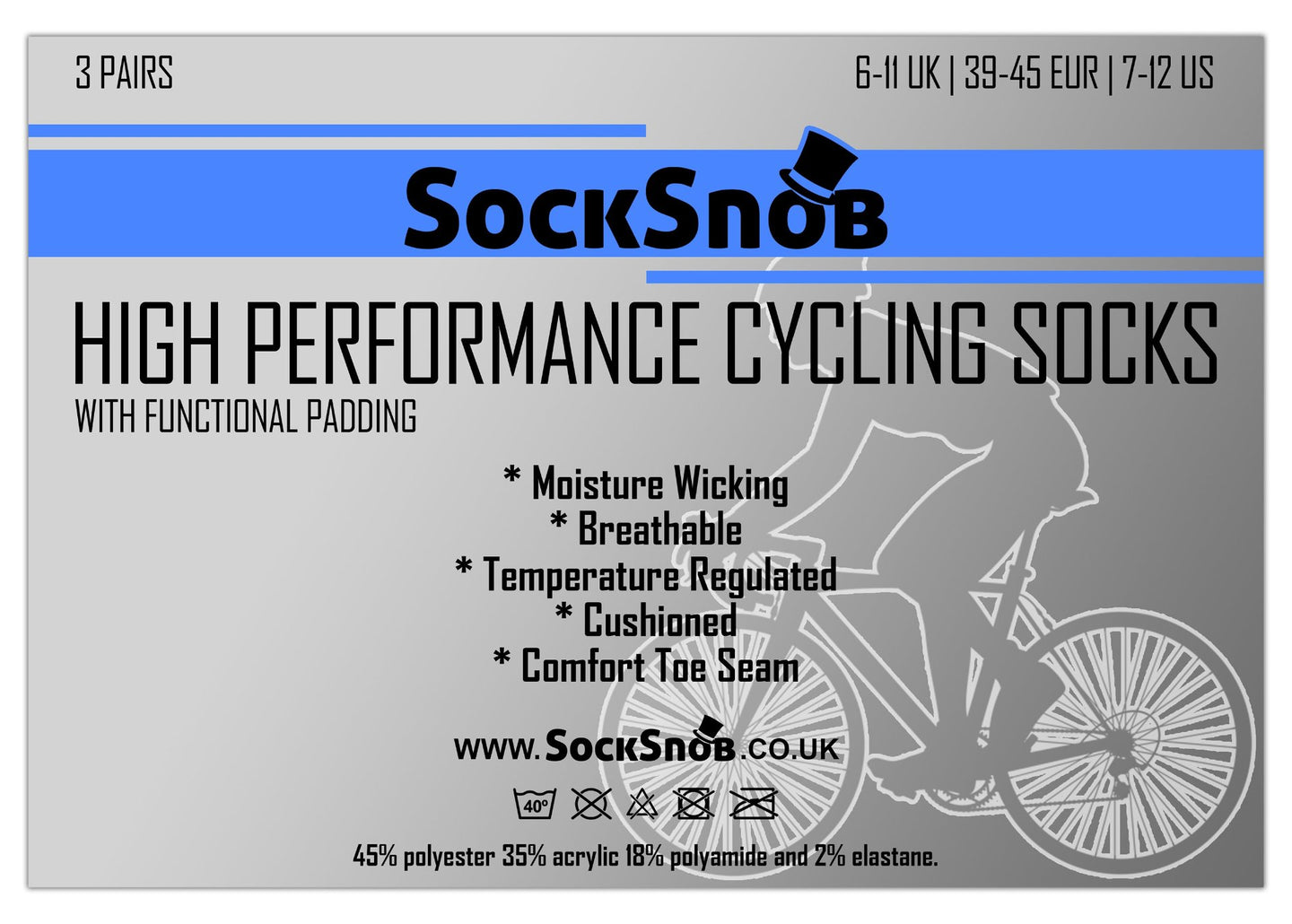 3 Pairs Mens Anti Blister Ankle Cycling Socks - Nexellus