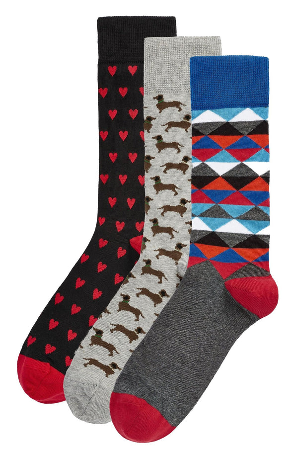 3 Pairs Mens Colourful Novelty Dress Socks - Nexellus