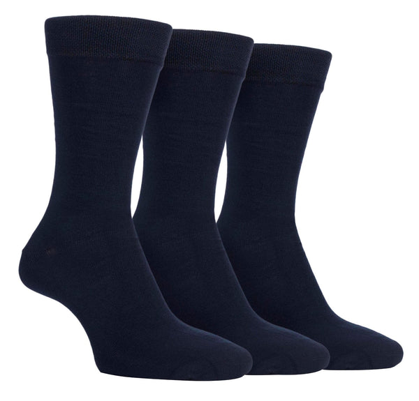 3 Pairs Mens Colourful Plain Striped Bamboo Socks - Nexellus