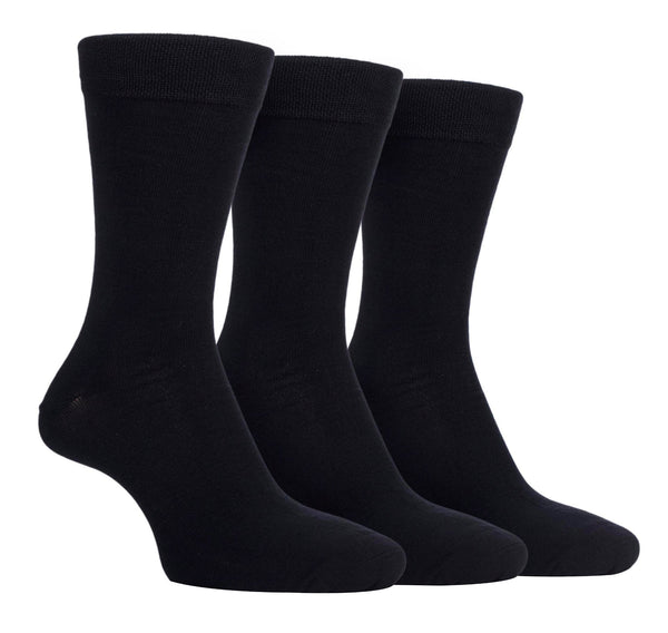 3 Pairs Mens Colourful Plain Striped Bamboo Socks - Nexellus