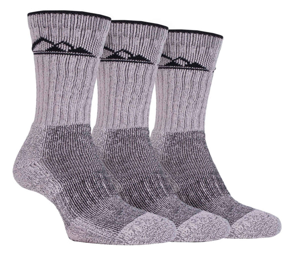 3 Pairs Mens Cushioned Cotton Rich Hiking Socks - Nexellus