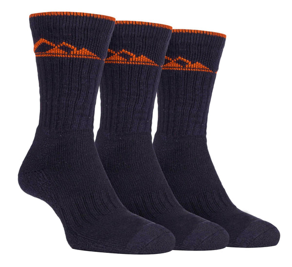 3 Pairs Mens Cushioned Cotton Rich Hiking Socks - Nexellus