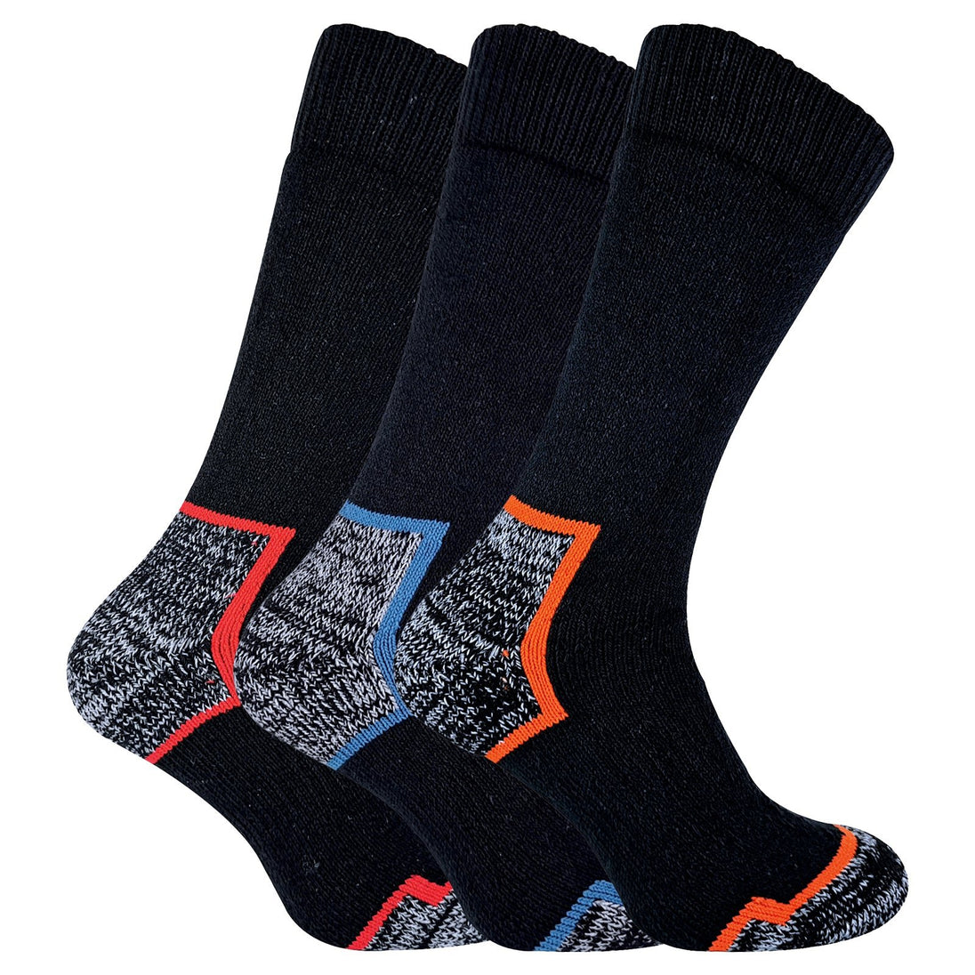 3 Pairs Mens Heavy Duty Cotton Cushion Work Socks - Nexellus