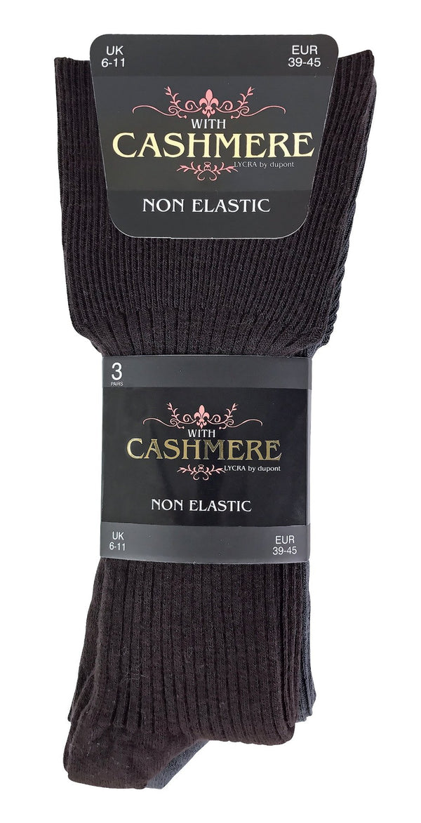 3 Pairs Mens Non Elastic Cashmere Blend Socks - Nexellus