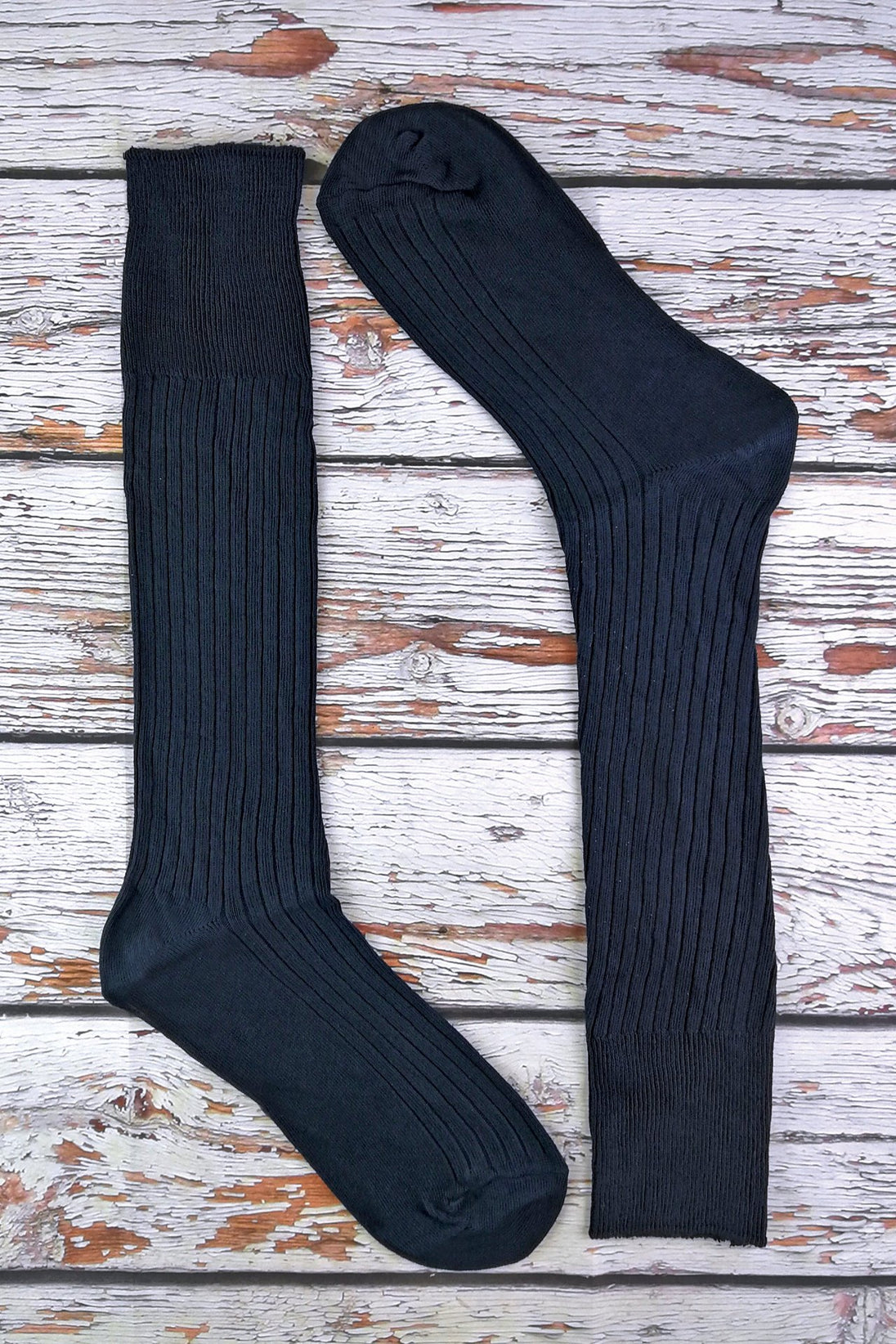 3 Pairs Mens Ribbed Knee High 100% Cotton Socks - Nexellus