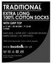 3 Pairs Mens Ribbed Knee High 100% Cotton Socks - Nexellus