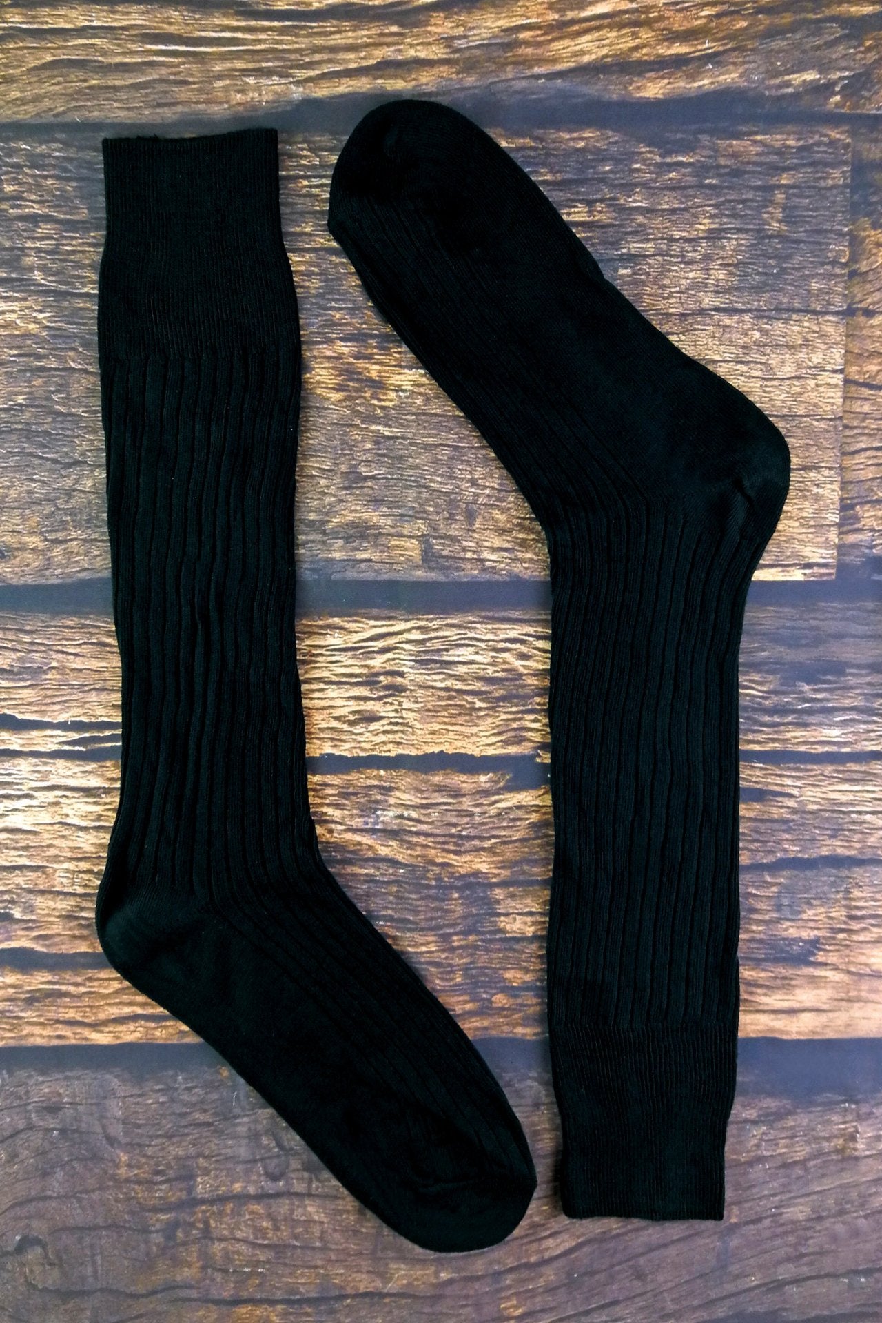 3 Pairs Mens Ribbed Knee High 100% Cotton Socks - Nexellus