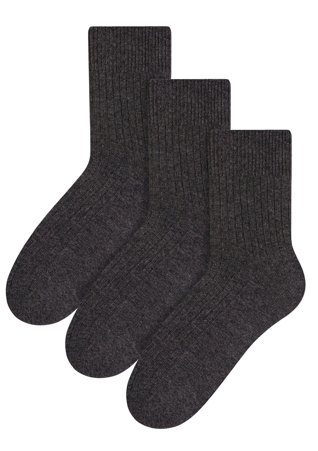 3 Pairs Mens Ribbed Mid Calf Wool Dress Socks - Nexellus