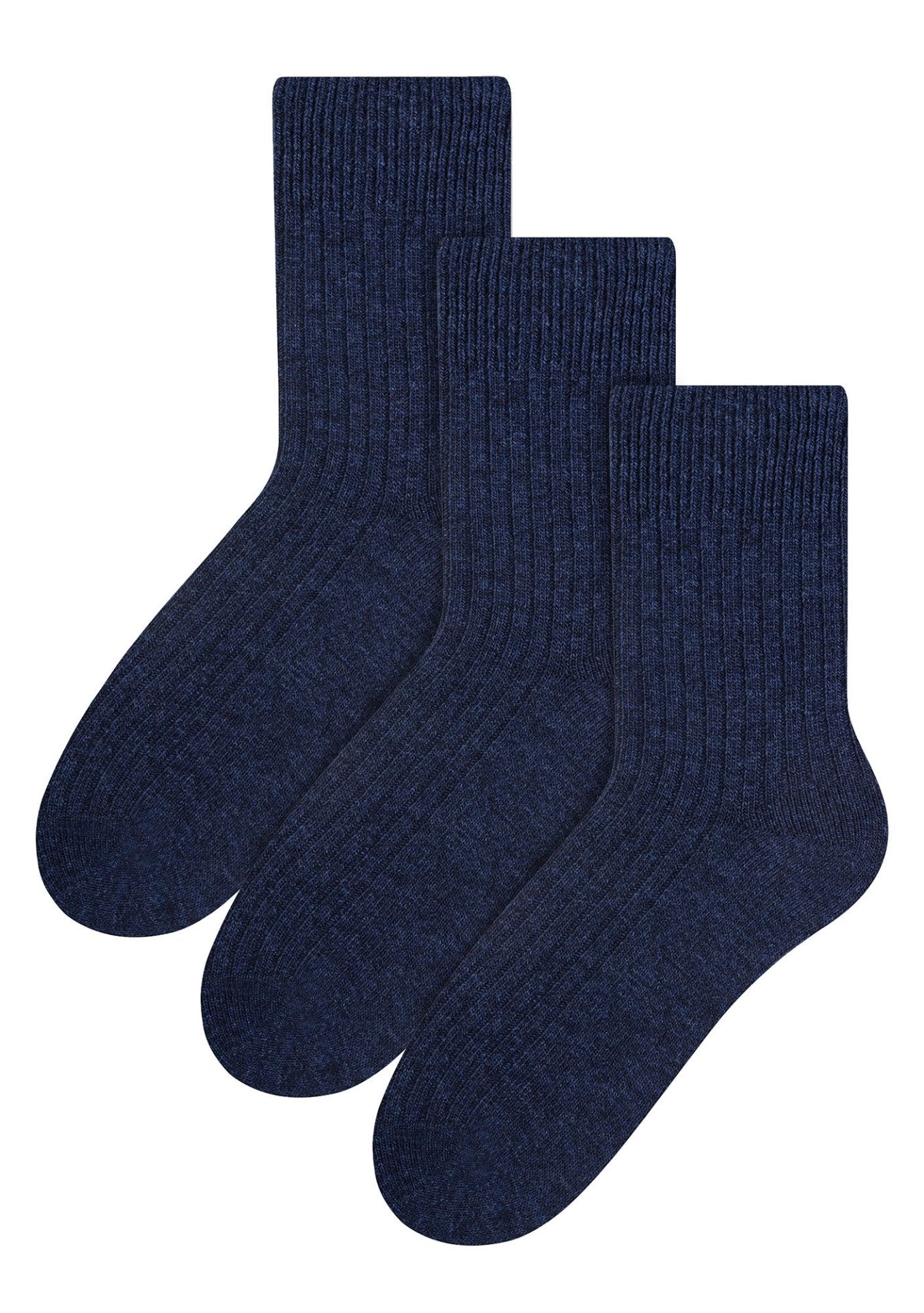 3 Pairs Mens Ribbed Mid Calf Wool Dress Socks - Nexellus