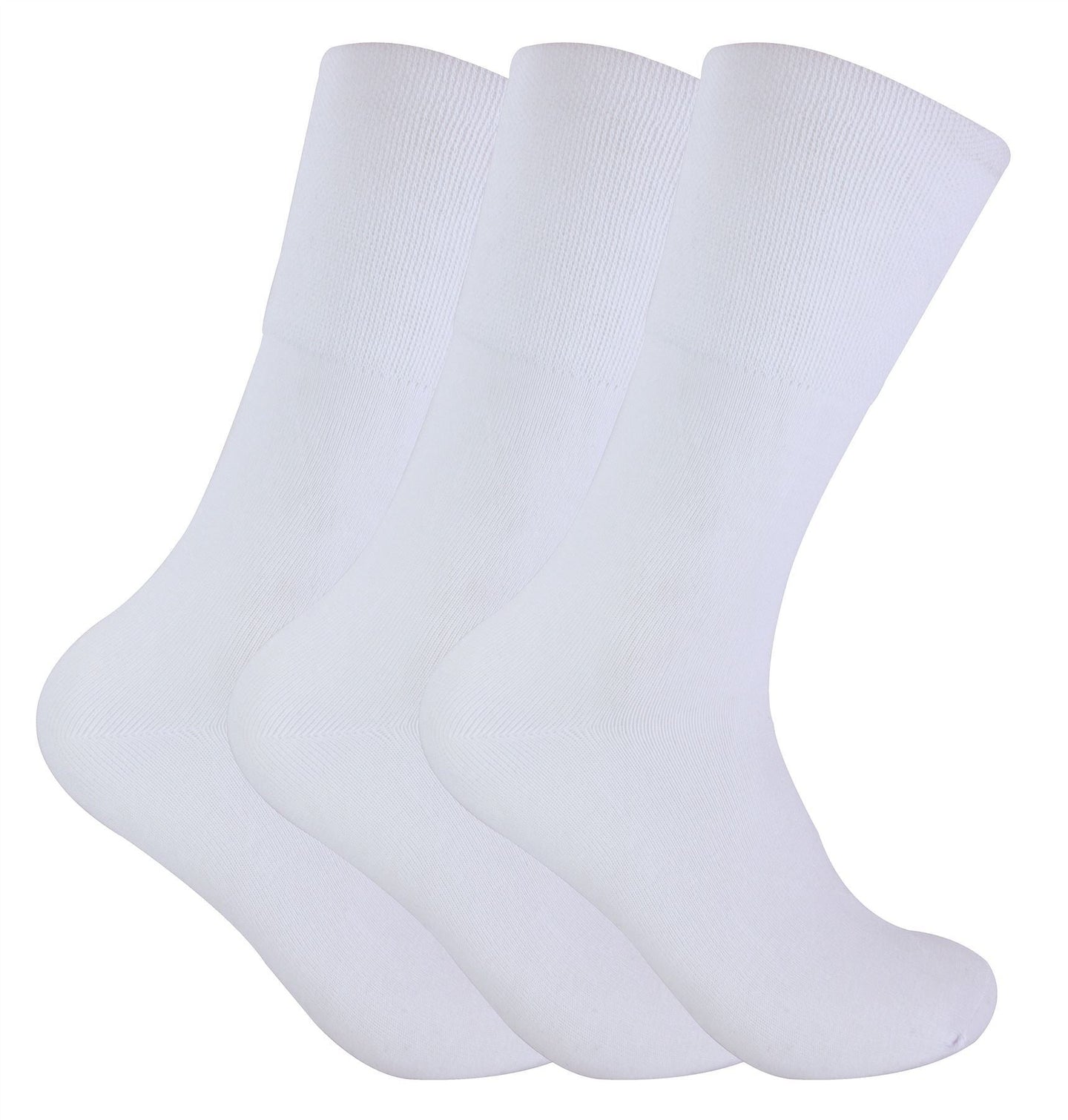 3 Pairs Mens Thermal Diabetic Socks (6 - 11 UK / THRDIAM05)WHT - Nexellus