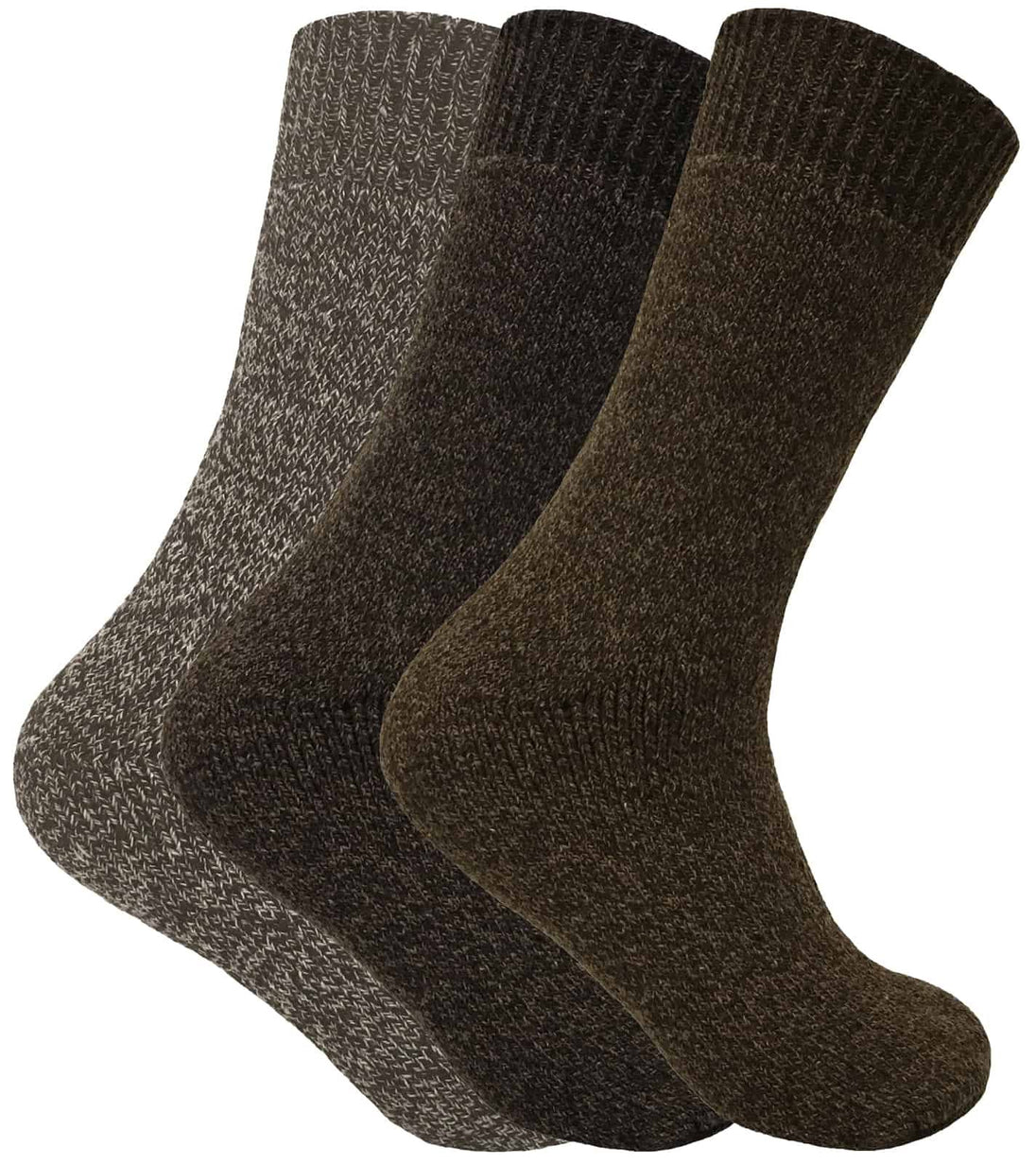 3 Pairs Mens Thick Thermal Wool Blend Hiking Socks - Nexellus