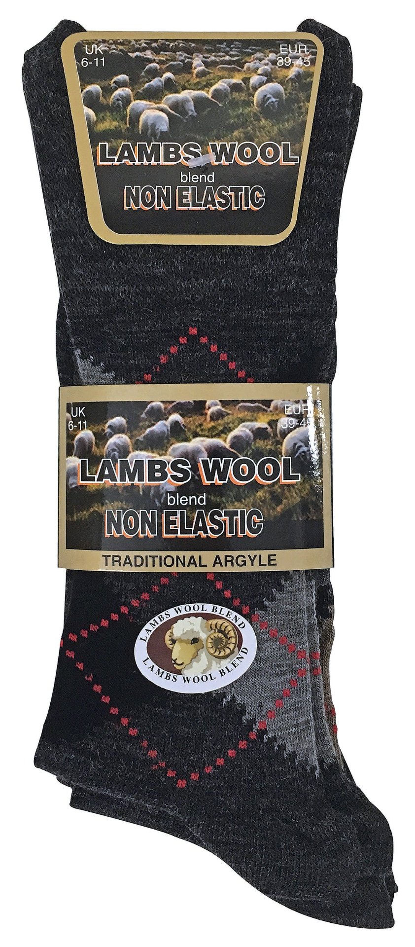 3 Pairs Mens Warm Lambs Wool Non Elastic Socks - Nexellus