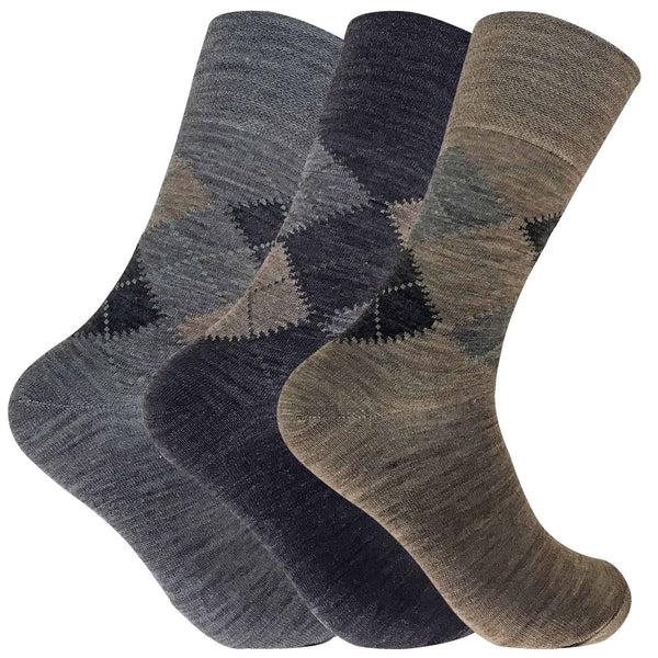 3 Pairs Mens Warm Lambs Wool Non Elastic Socks - Nexellus