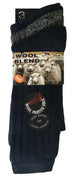 3 Pairs Mens Wool Blend Socks (WB Blue) - Nexellus