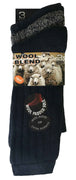 3 Pairs Mens Wool Blend Socks (WB Blue) - Nexellus