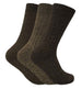 3 Pairs Mens Wool Blend Socks (WB Brown) - Nexellus