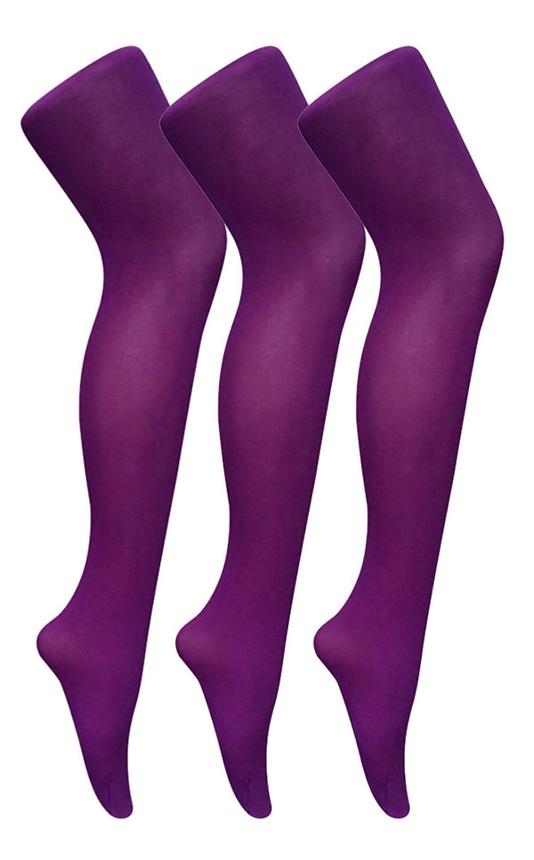 3 Pairs Womens Coloured Opaque 80 Denier Tights - Nexellus