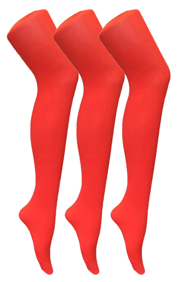 3 Pairs Womens Coloured Opaque 80 Denier Tights - Nexellus