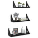 3 Piece Wall Shelf Set Black Engineered Wood - Nexellus